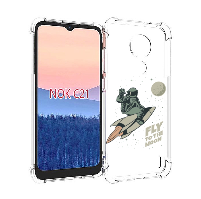 

Чехол MyPads Полет-на-Луну для Nokia C21, Прозрачный, Tocco
