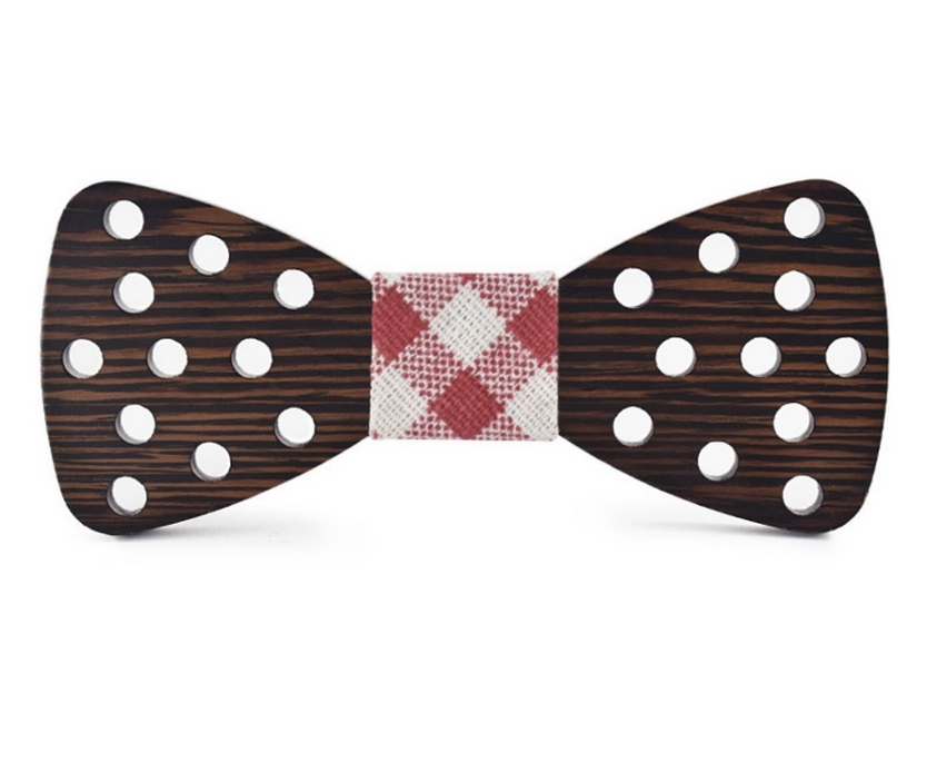

Галстук-бабочка 2beMan GB_wood GB331 коричневый/красный/белый, GB_wood