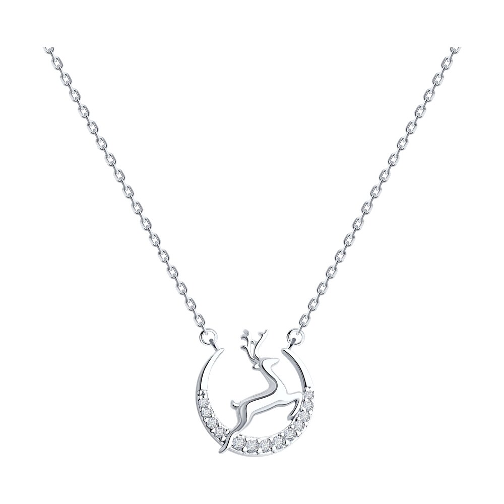 

Колье из серебра 40-45 см SOKOLOV 94070996-91, фианит, 94070996-91