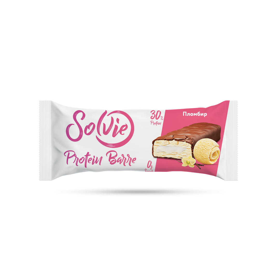 Протеиновый батончик Solvie Protein Barre, Пломбир, 24 шт по 50 г