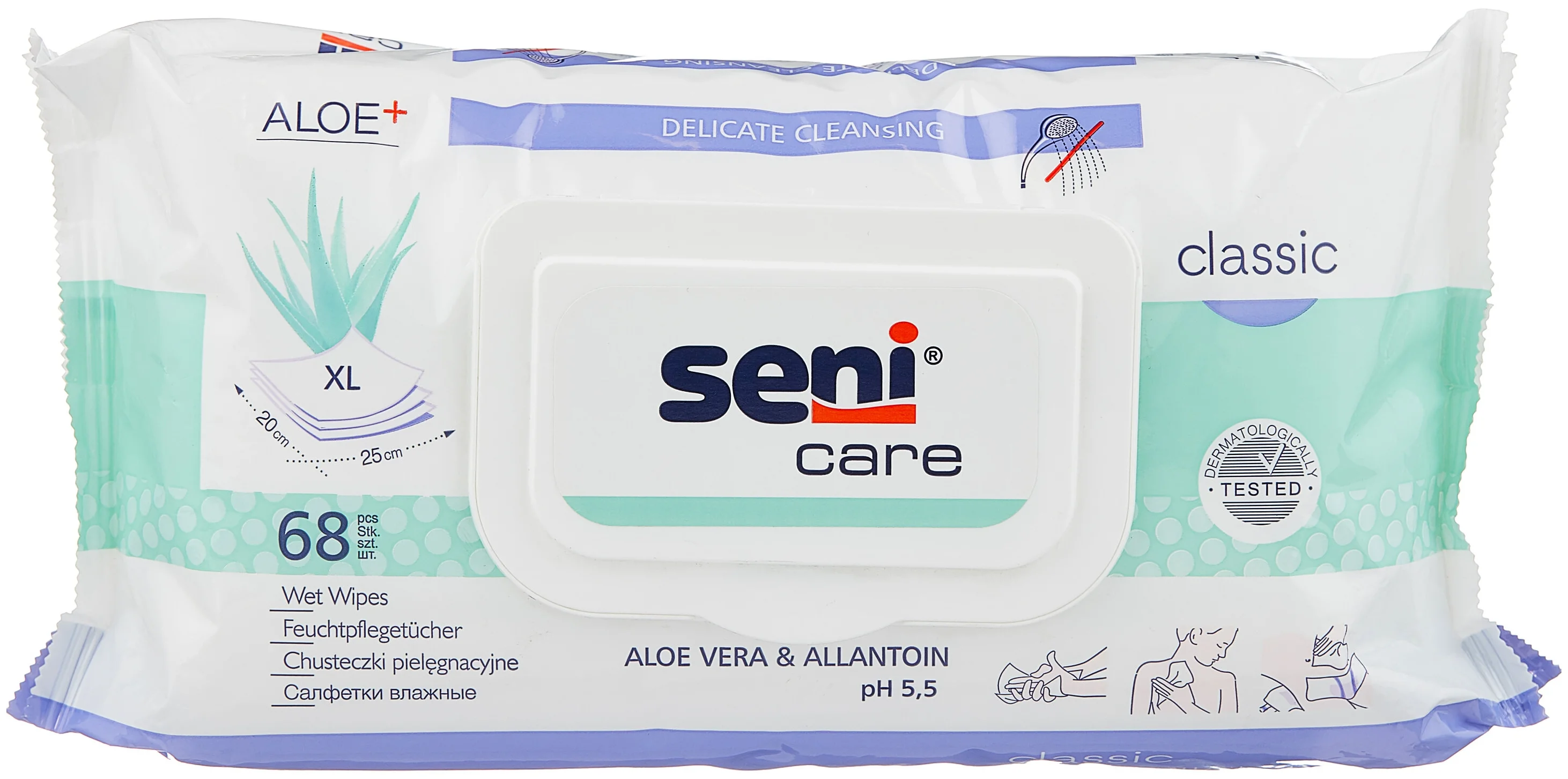 

Seni Care салфетки влаж №68 алоэ и аллантоин