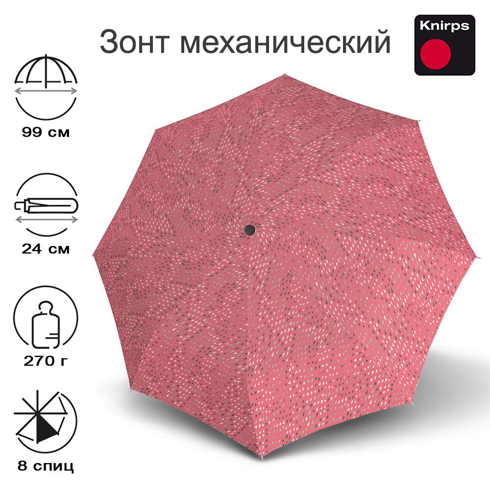 Зонт женский Knirps A.050 Medium Manual 2024 swarm coral