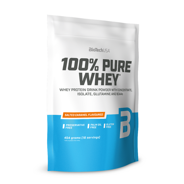 Протеин BioTechUSA 100% Pure Whey порошок 454 г. соленая карамель
