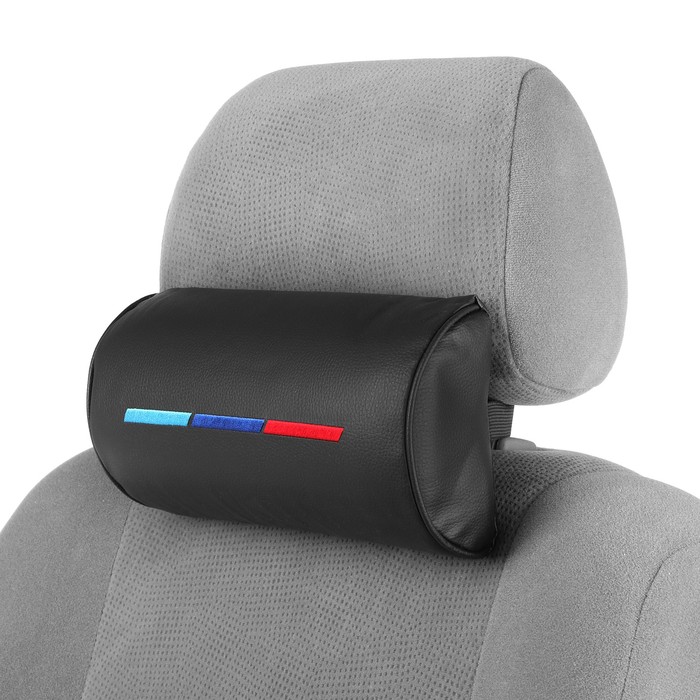 

Подушка автомобильная для шеи 23x12,5 см, экокожа, черная, Черный