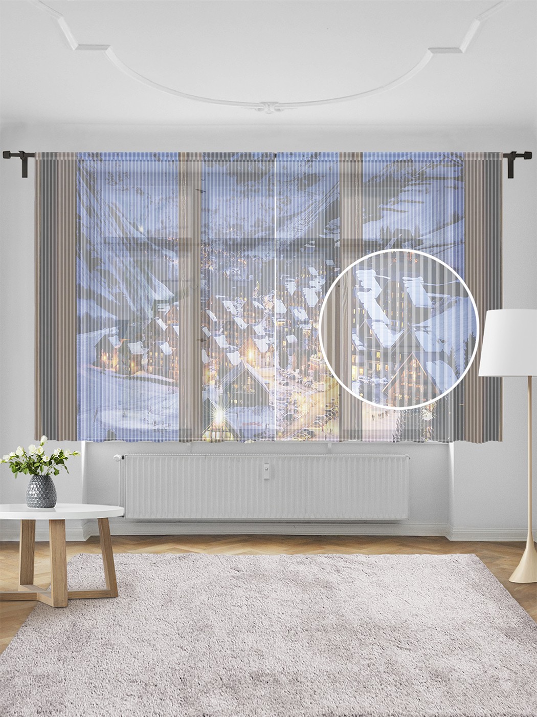 фото Тюль joyarty "окно рождества", 155х180 см
