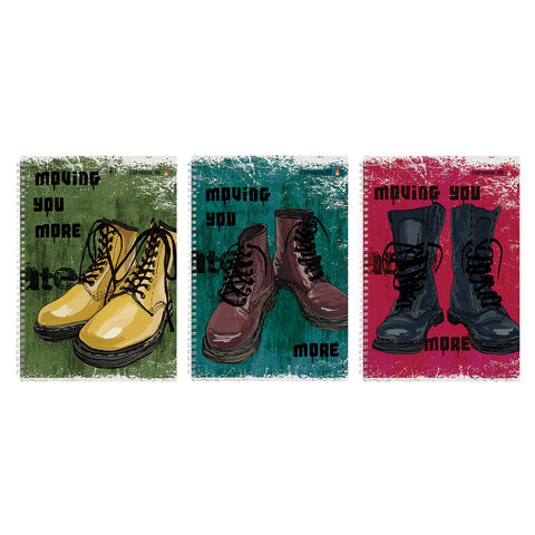 

Тетрадь А4 80 л. Альт клетка, глянцевая ламинация, BOOTS (3 вида), 7-80-1120, 4 шт