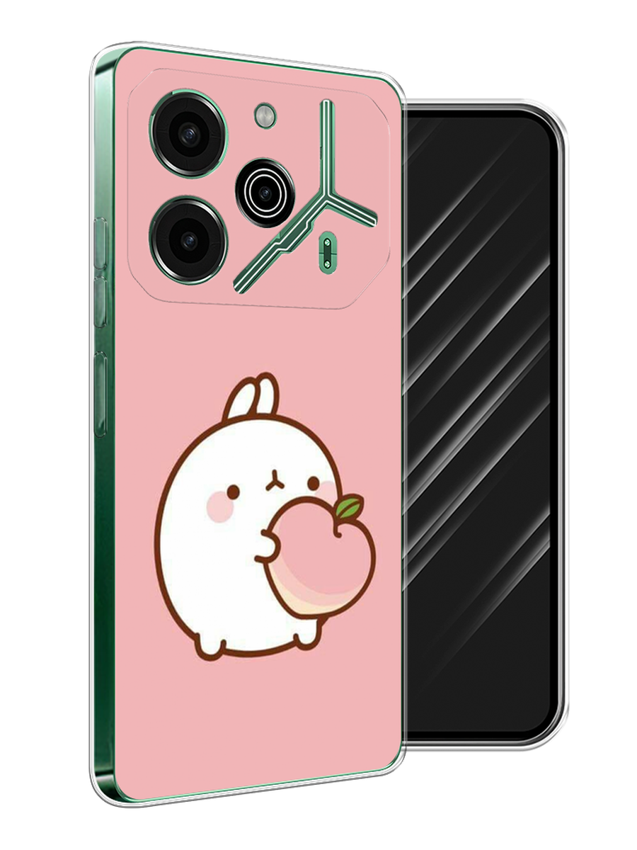 

Чехол Awog на Tecno Pova 6 Pro 5G "Кролик с персиком", Розовый;бежевый, 305250-1