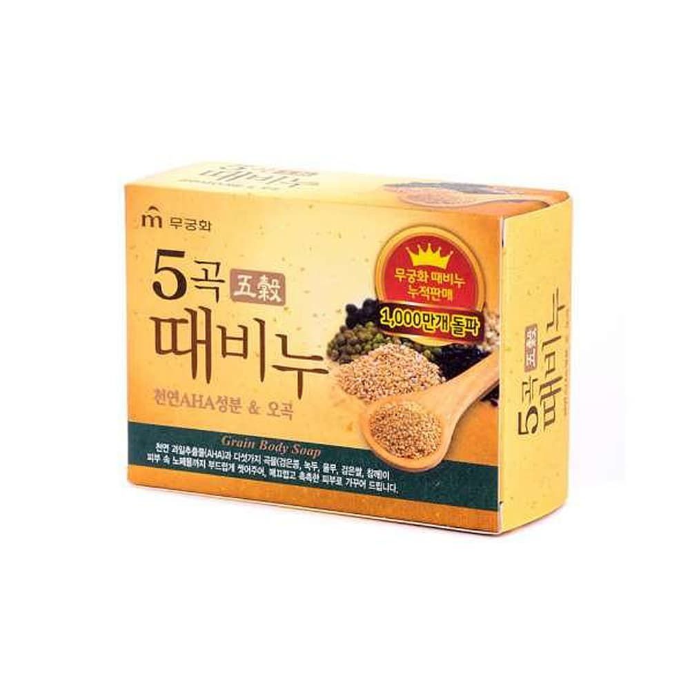

Мыло для тела MUKUNGHWA Grain Body Soap Отшелушивающее и питающее, с 5 злаками, 100 г
