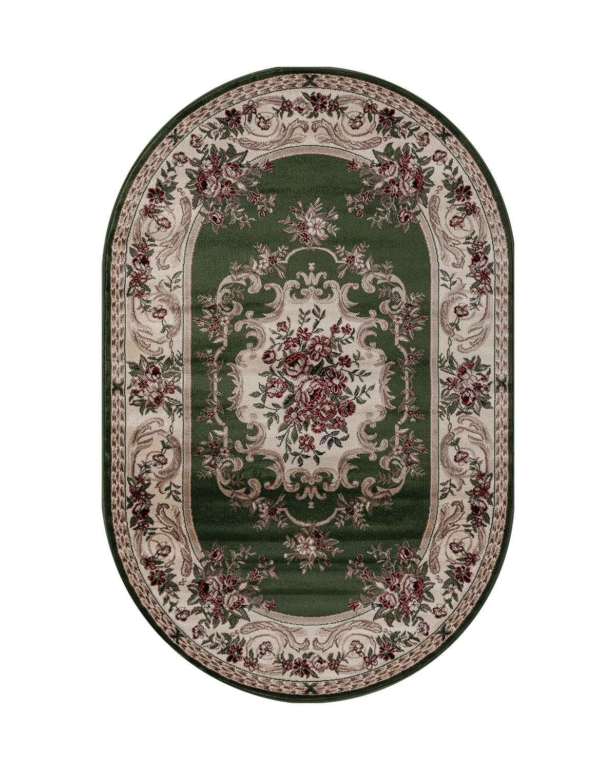

Ковер Kitroom Plus Rome 250x400 овальный зеленый/кремовый d057