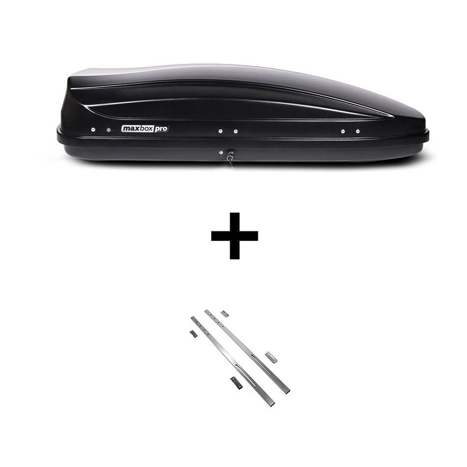 Бокс на крышу MaxBox Pro 460л, черный матовый, 175х84х42, усилители дна