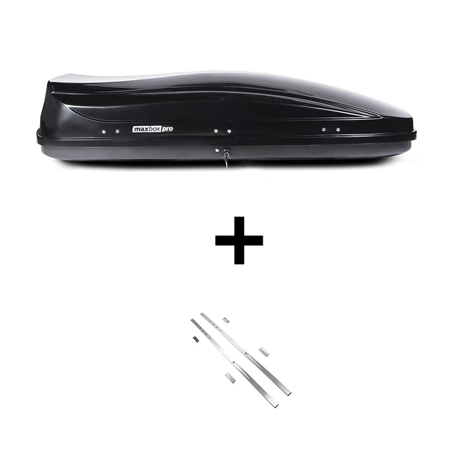 Бокс на крышу MaxBox Pro 520л, черный глянец, 196х80х43, усилители дна