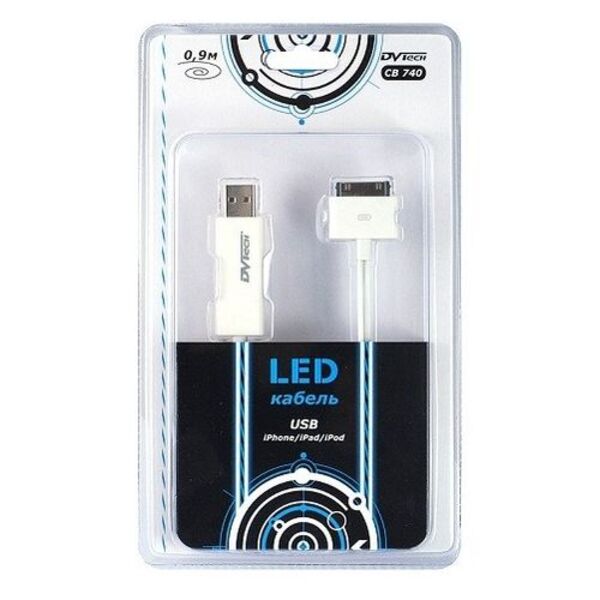 фото Кабель led usb- ipad/iphone/ipod 30pin 2.0, 0.9 м newgame