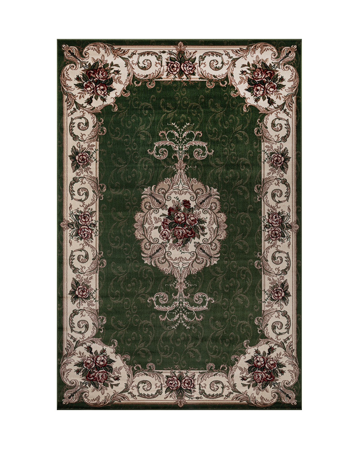 

Ковёр Merinos Colizey 250x350 прямоугольный зелёный кремовый D467