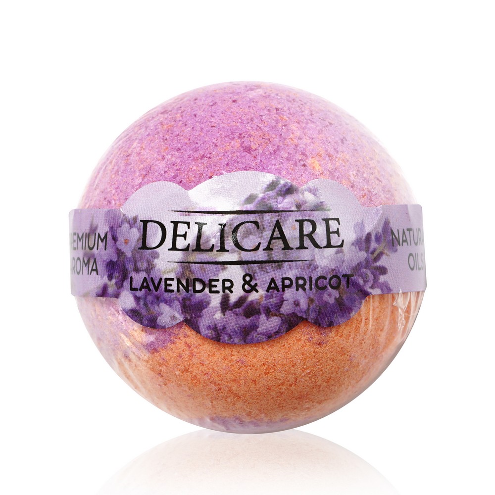 фото Шар для ванн delicare lavender & apricot бурлящий, 130 г