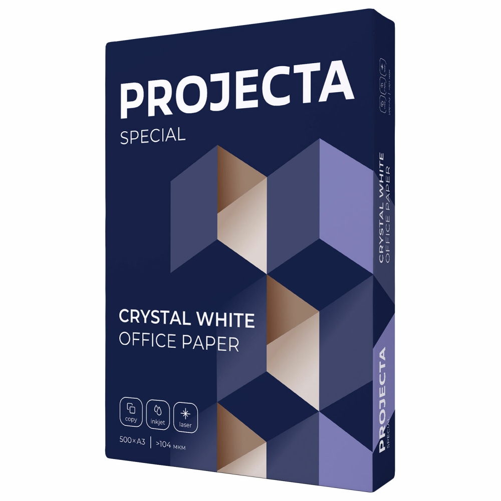

Бумага офисная Projecta 297х420 А3 80 г/м2 500 л марка В - 5шт, .620443