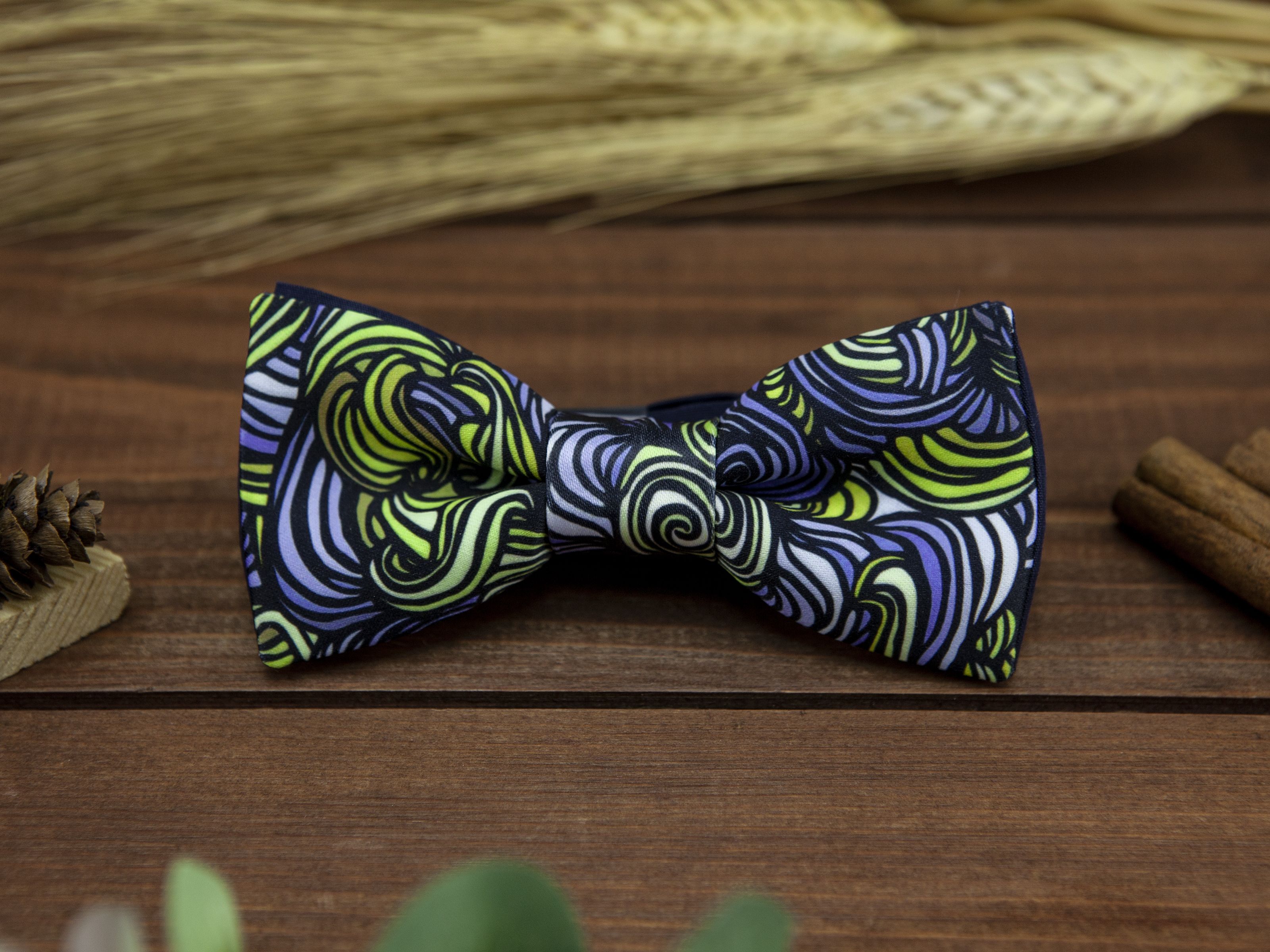 Галстук-бабочка мужской 2beMan GB489 синий с желтым