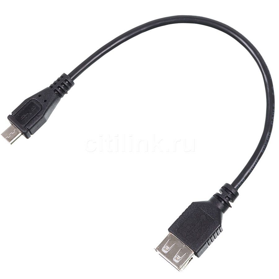 фото Кабель buro otg microusb 0,2м black