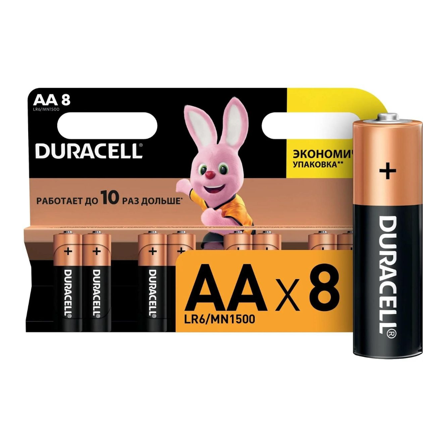 

Батарейки Duracell AA / LR6-8BL BASIC, пальчиковые, 8 шт