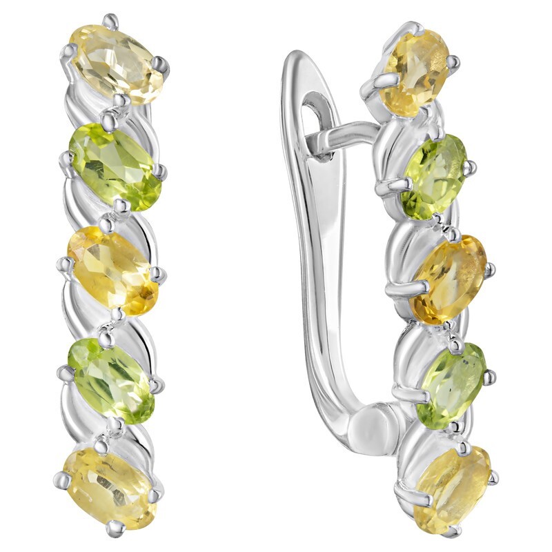 

Серьги из серебра с хризолитом LAZURIT-ONLINE 8030AG, 8030AG