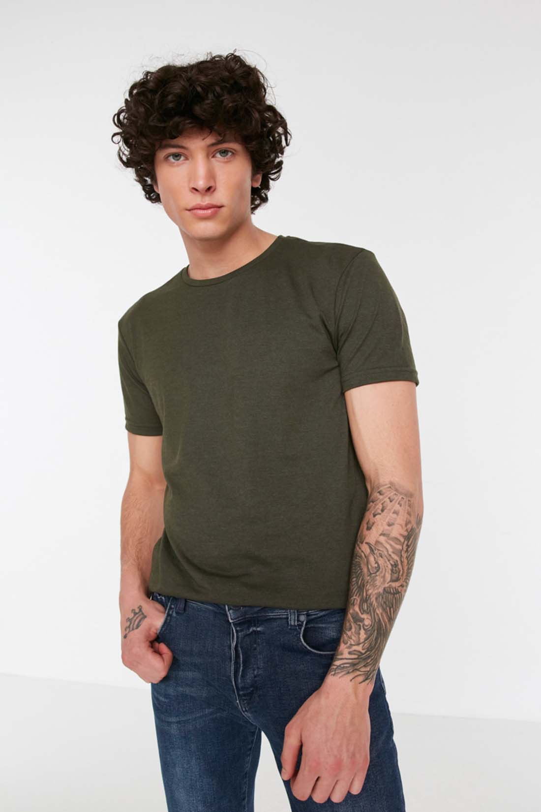 

Футболка мужская Trendyol TMNSS22TS0271 хаки XL, trendyol TMNSS22TS0271
