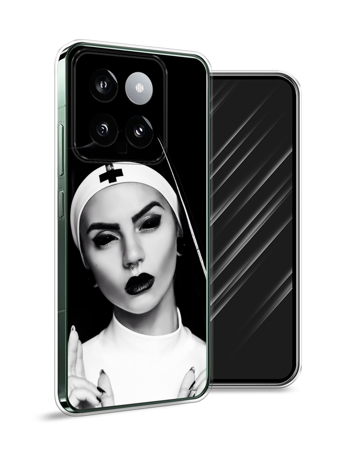 

Чехол Awog на Xiaomi 14 "Черная монашка", Серый;черный, 320350-1