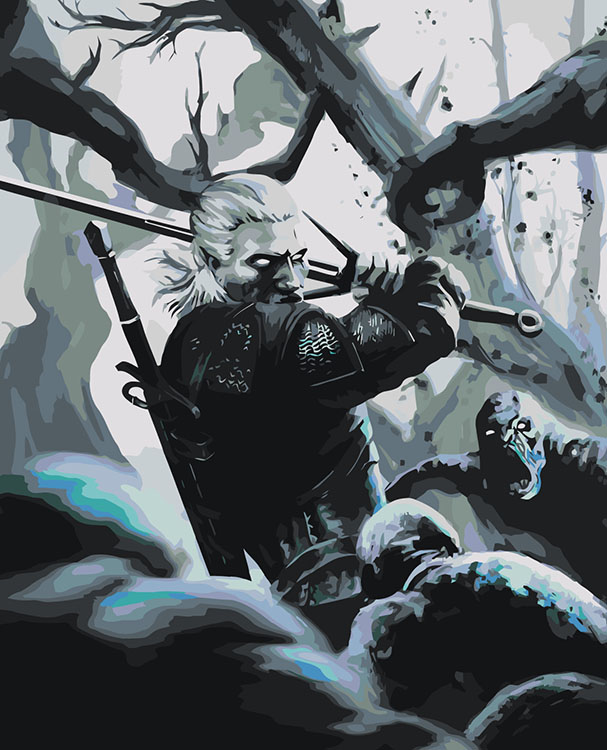 

Картина по номерам Цветное Ведьмак 3 Witcher фэнтези Геральт