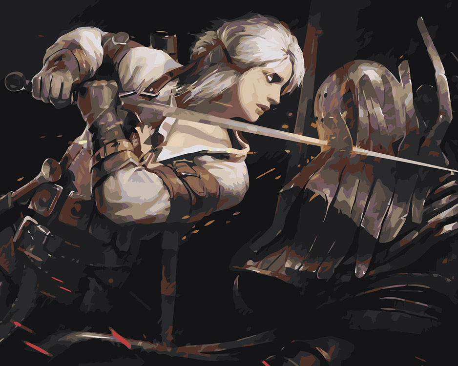 

Картина по номерам Цветное Ведьмак 3 Witcher фэнтези Цири