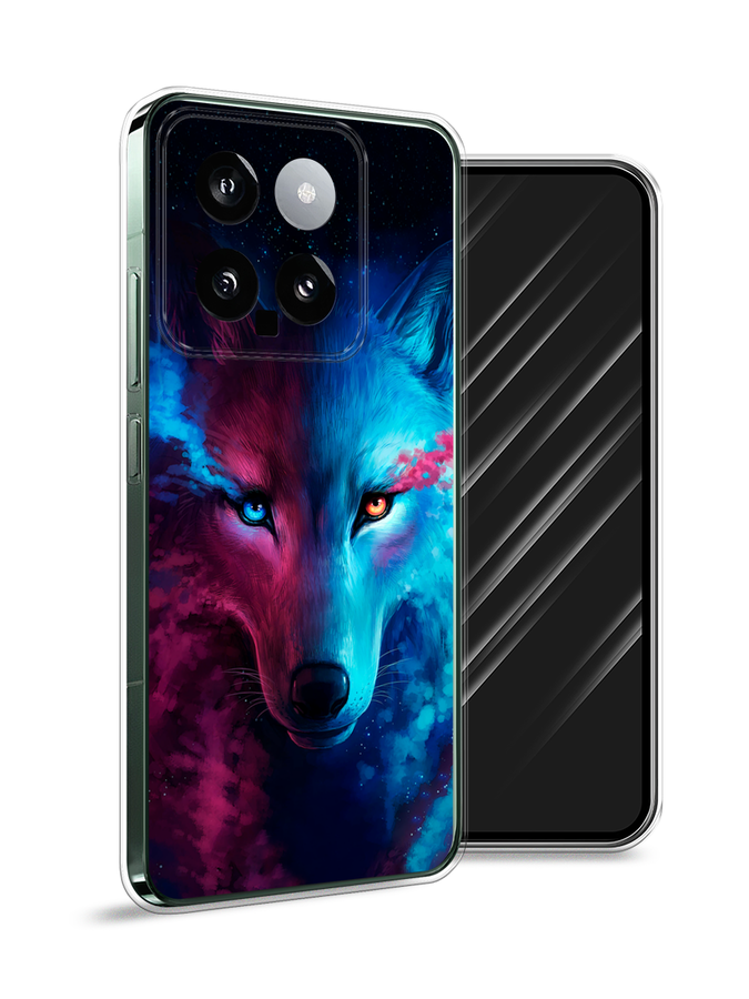 

Чехол Awog на Xiaomi 14 "Волшебный волк", Голубой;розовый, 320350-1