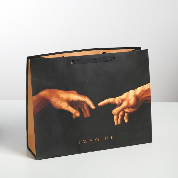 

Пакет подарочный Дарите Счастье Imagine 40 х 31 х 11,5 см, Черный