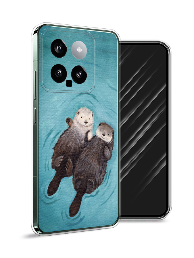 

Чехол Awog на Xiaomi 14 "Парочка бобров", Голубой, 320350-1