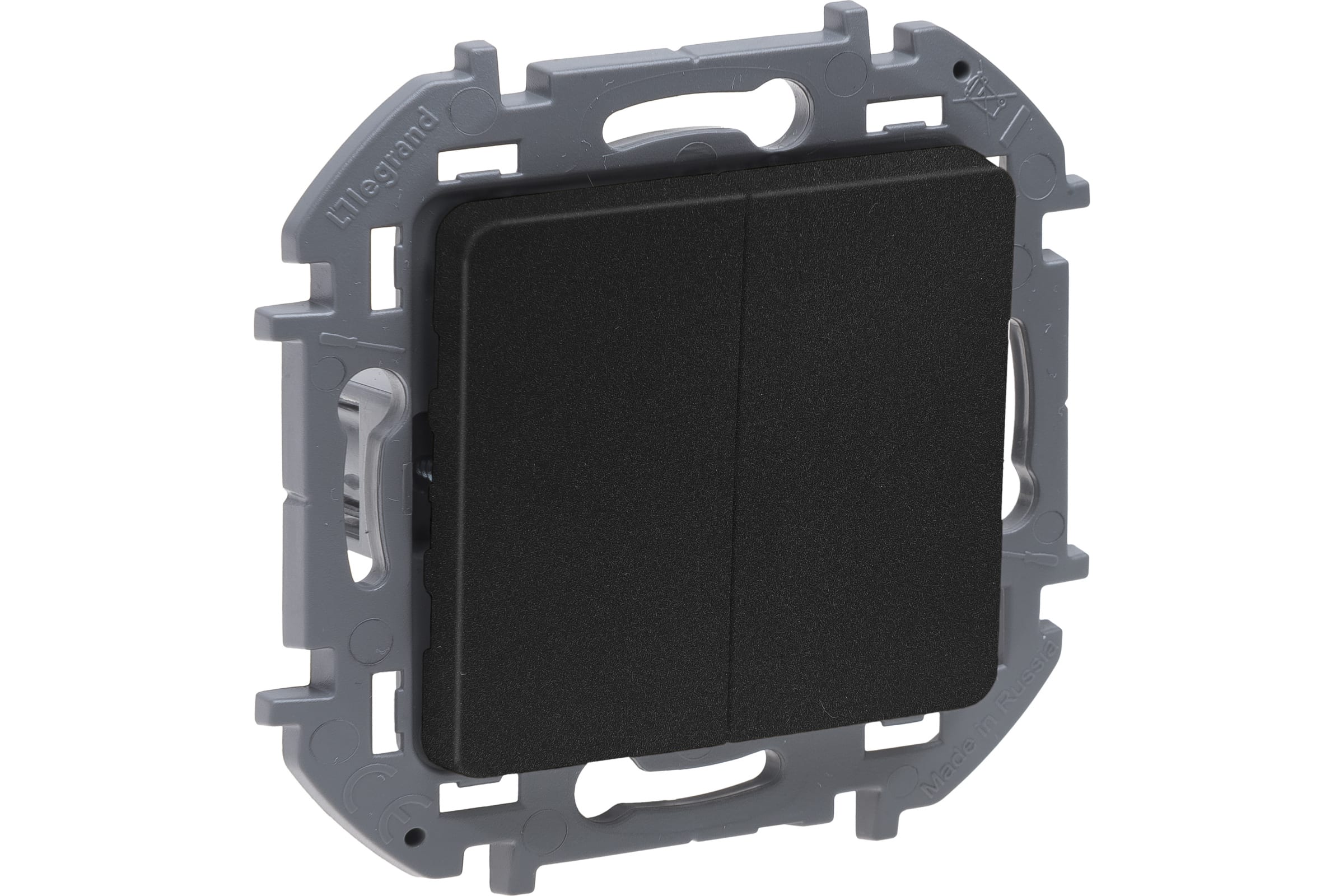 

Выключатель Legrand Inspiria двухклавишный 10AX 250В Anthracite 673623