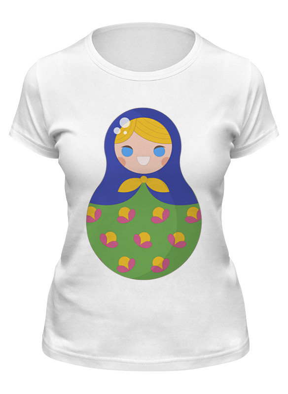 

Футболка женская Printio Матрёшка белая 2XL, Белый, Матрёшка
