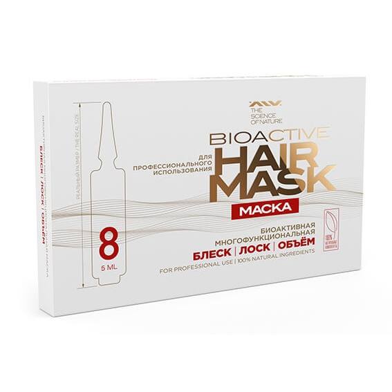 Маска для волос ALV Bioactive Hair Mask Блеск Лоск Объем ампулы 5 мл х 8 шт.