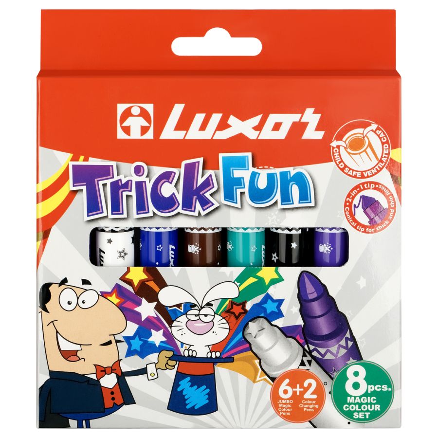 Фломастеры Luxor Trick Fun, 8 цветов