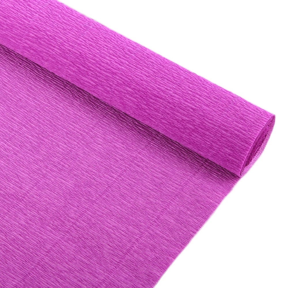 Бумага упаковочная КНР гофрированная розовая, однотонная, двусторонняя, 0,5х2,5м (1267480)