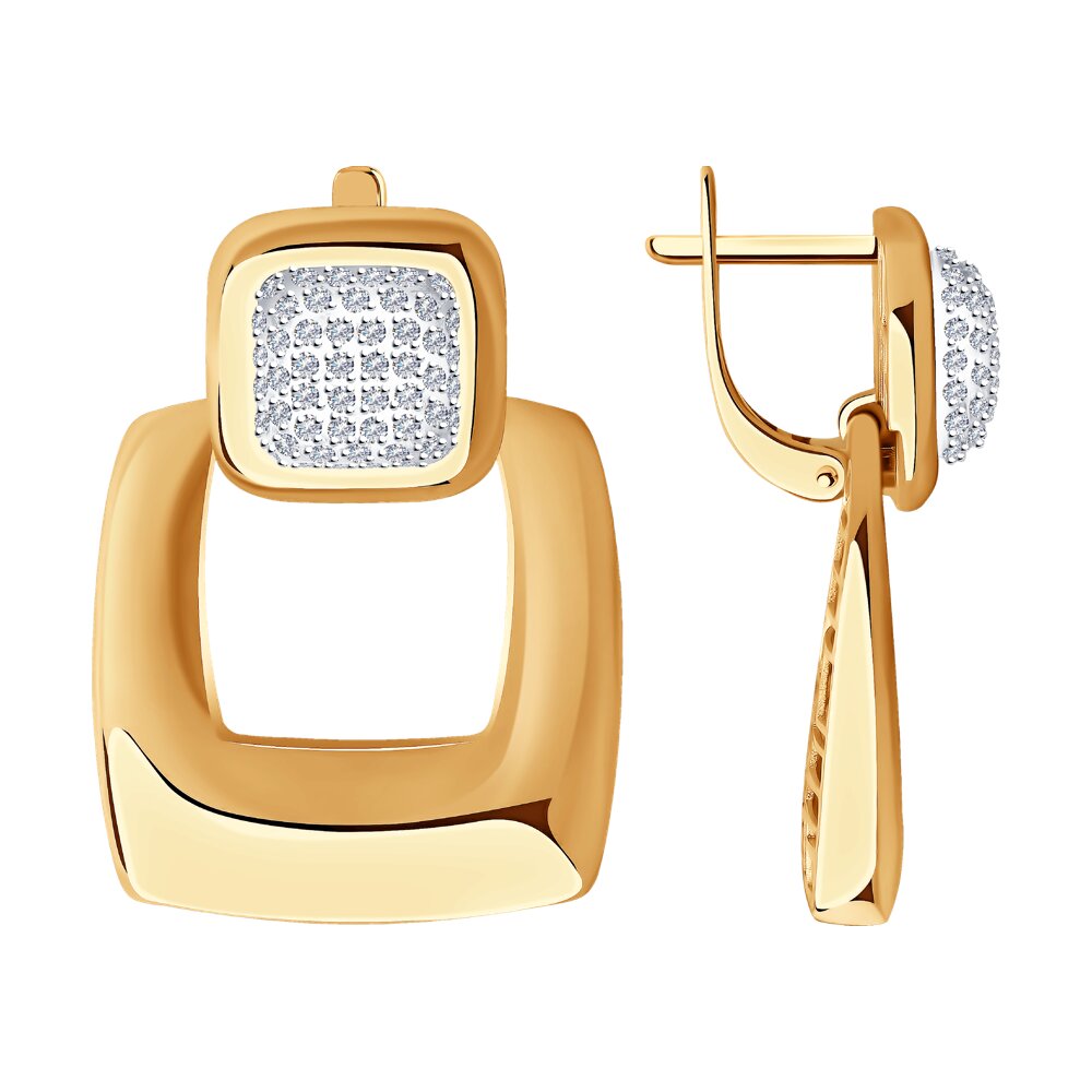 

Серьги из комбинированного золота SOKOLOV 029558, фианит, 029558