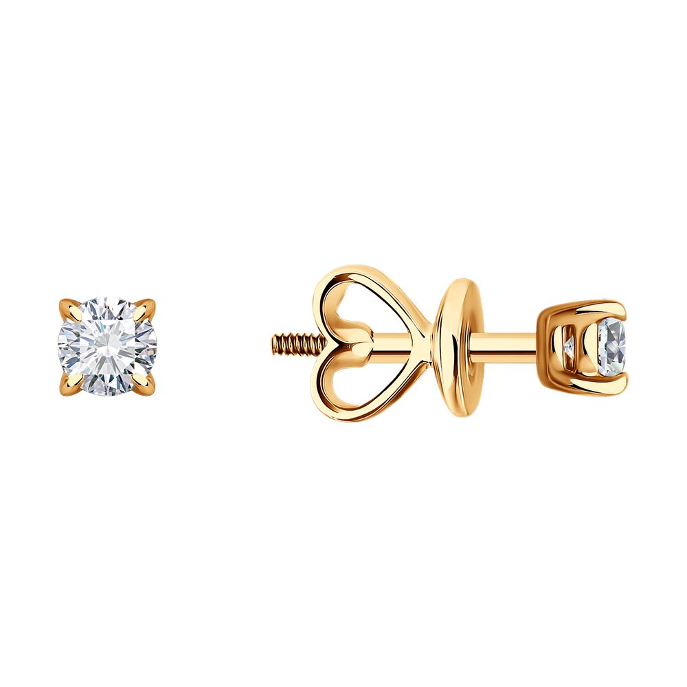 

Серьги из красного золота Diamant 51-222-02488-1, бриллиант искусственный; рубин, 51-222-02488-1