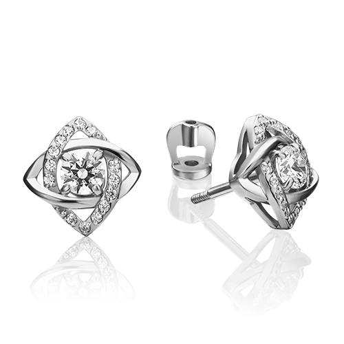 

Серьги пусеты из золота PLATINA jewelry 02-4403, фианит, 02-4403