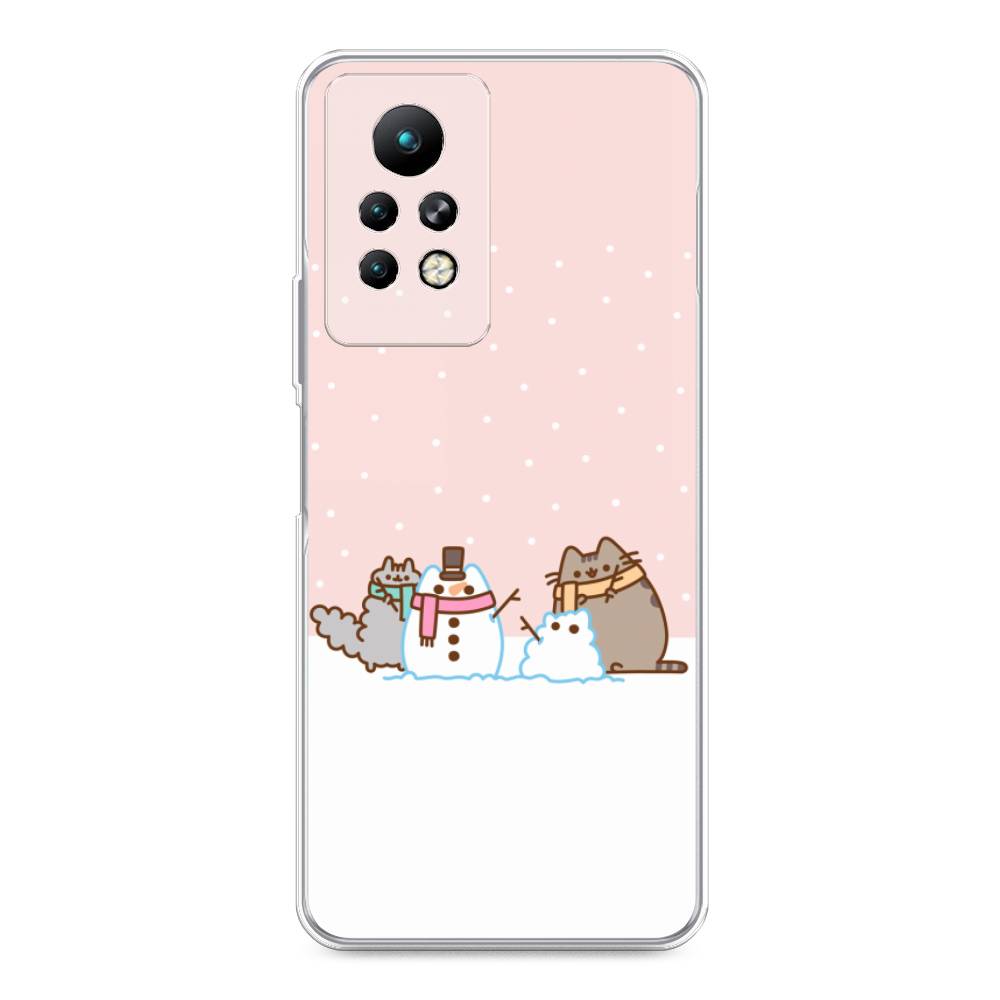 

Чехол для Infinix Note 11 Pro "Котики в снегу", Розовый;белый;серый, 3100550-5