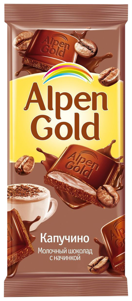 фото Шоколад alpen gold молочный с начинкой капучино, 90 г