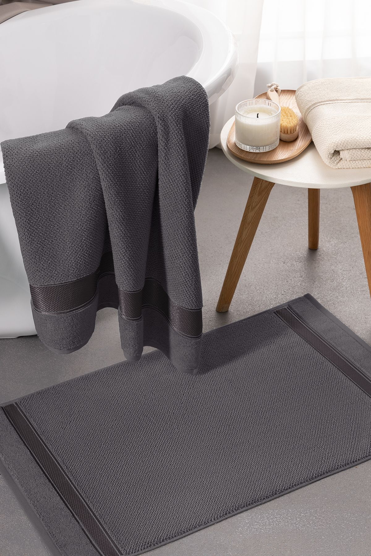 Полотенце-коврик Prime Prive Отилия для ног 50x80, темно-серый
