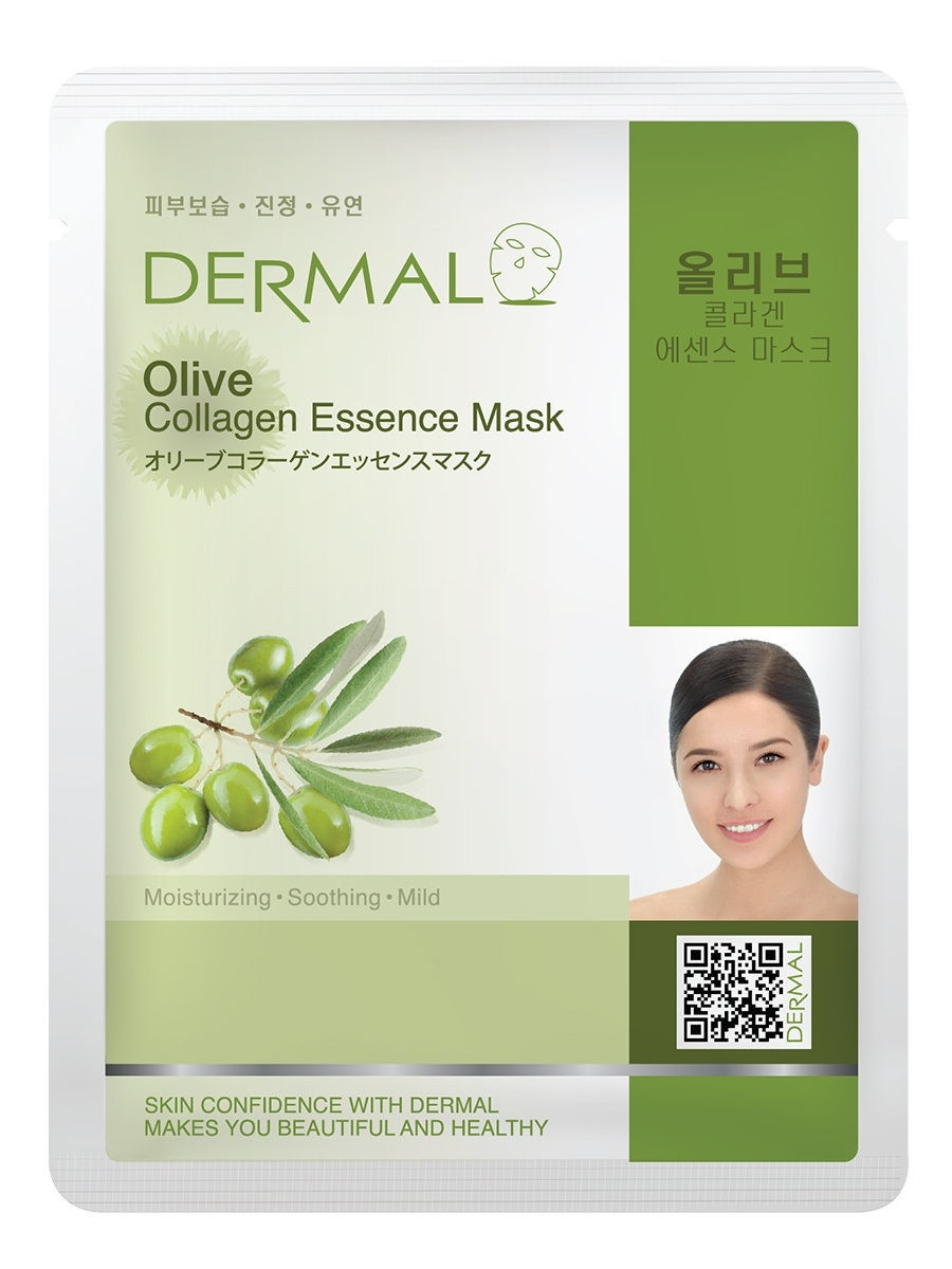 

Маска для лица DERMAL косметическая, коллагеновая, с экстрактом оливы, 10 шт.