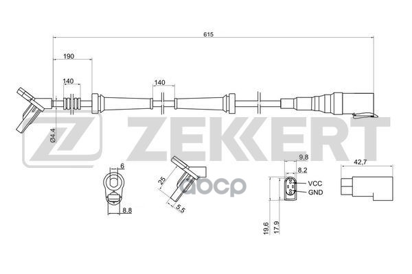 

Датчик Abs Передн. Ford Transit Connect 02- Tourneo Connect 02- Zekkert Se-6061