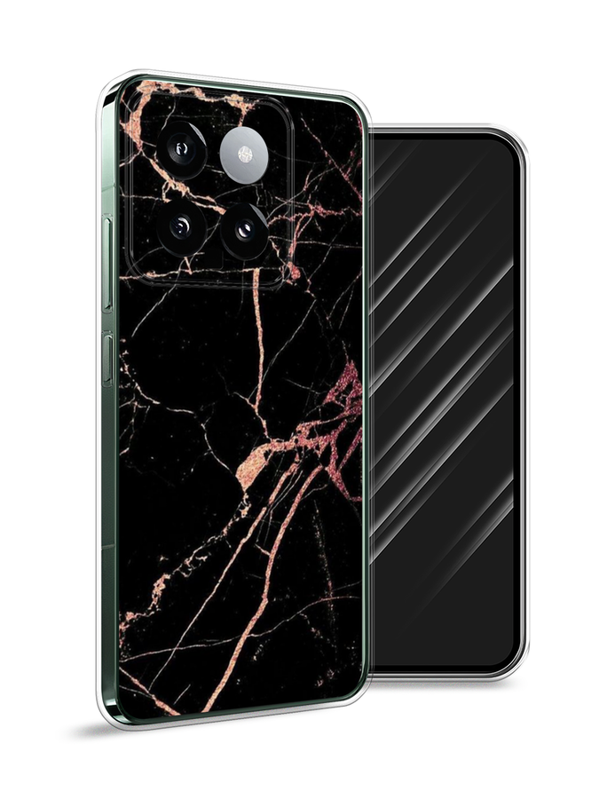 

Чехол Awog на Xiaomi 14 "Мрамор розовое золото", Черный;розовый, 320350-1