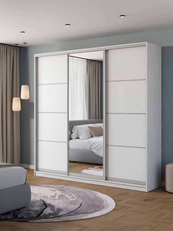 

Шкаф купе Армариум Атина 230х50х240 белый + зеркало, Атина02
