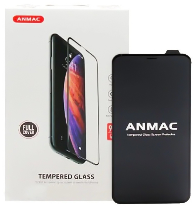 

Защитное стекло ANMAC для iPhone 11 Pro Max/XS Max Full Cover черный, Защитное стекло iPhone 11 Pro Max/XS Max Full Cover ANMAC черный