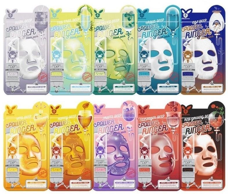 Набор тканевых масок для лица Elizavecca Deep Power Ring Mask Pack, 10 шт. по 23 мл.