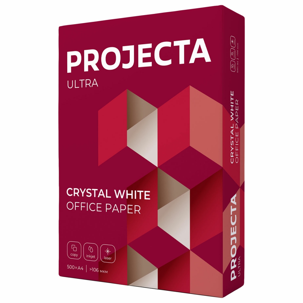 

Бумага офисная А4 Projecta Ultra 80 г/м2 500 л марка А - 5шт, .620444