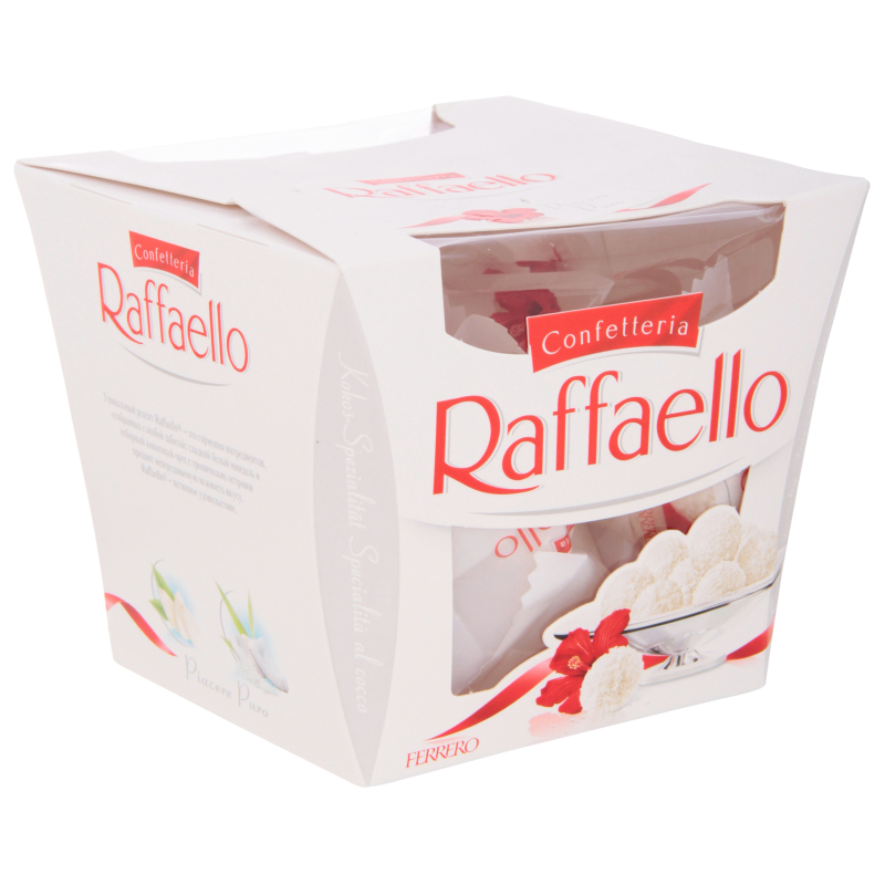 Конфеты Raffaello с цельным миндалем в кокосовой обсыпке, 150 г