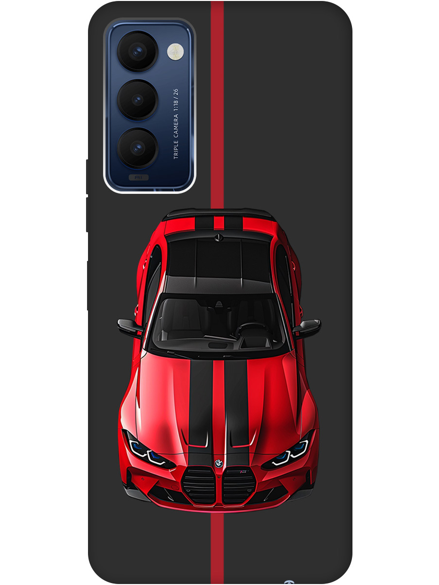 

Силиконовый чехол на Tecno Camon 18/18P с принтом "Красный БМВ" матовый черный, Черный;голубой, 741735951